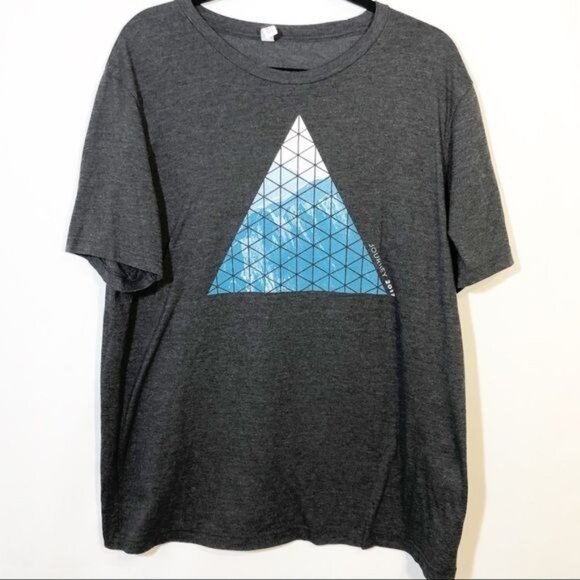 The Journey Concert Men's Shirt Triangle Print Gray Blue Size Large - Picture 1 of 4